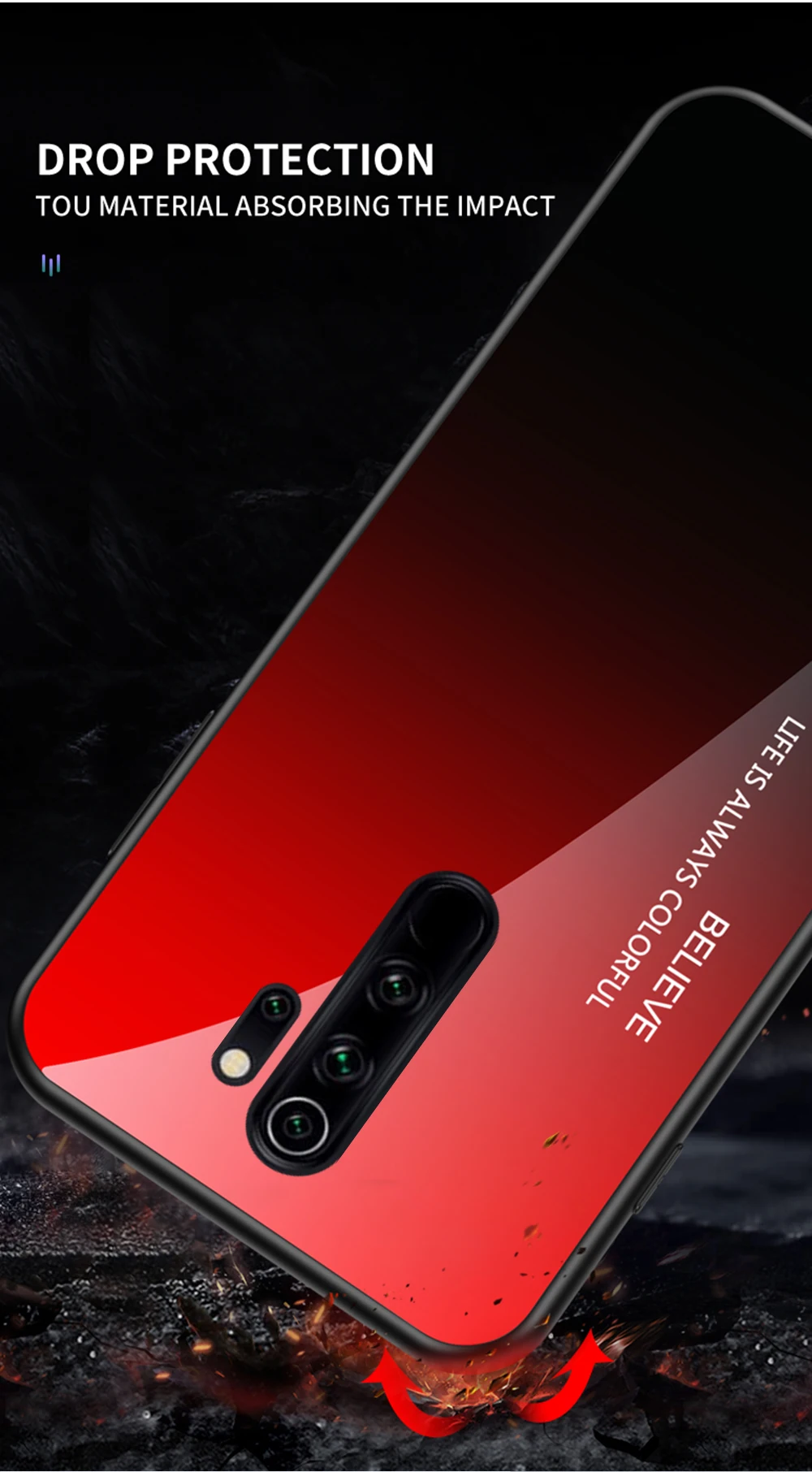 Для Xiaomi Redmi Note 8 Pro Чехол из закаленного стекла роскошный градиентный Мягкий силиконовый чехол-рамка для Xiomi Redmi Note 8 Plus чехол для телефона