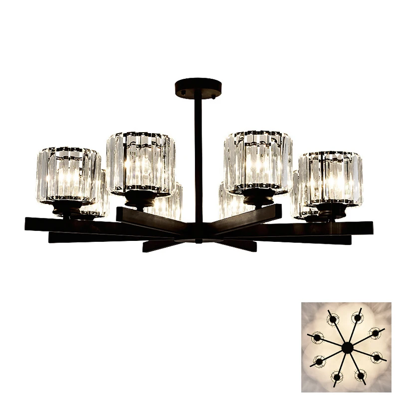 Американский кантри Лофт стеклянный Хрустальный подвесной светильник