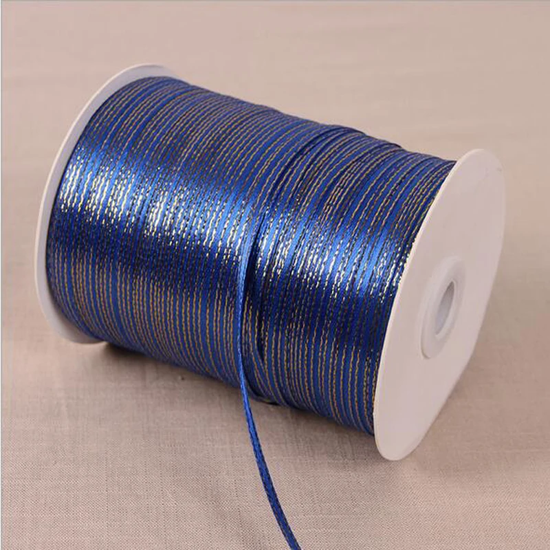 

A Roll 870Yards Royal Blue Goldedge Ribbon high quality grosgrain satin ribbons gift packaging ribbons Wedding Party Decoration