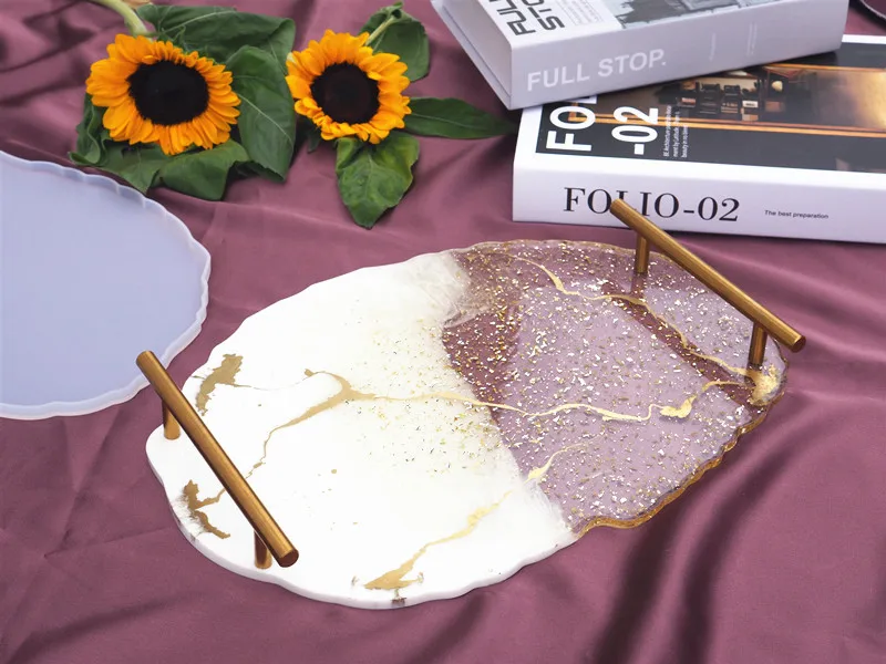 Прозрачная зеркальная силиконовая форма сделай сам большого размера для тарелок