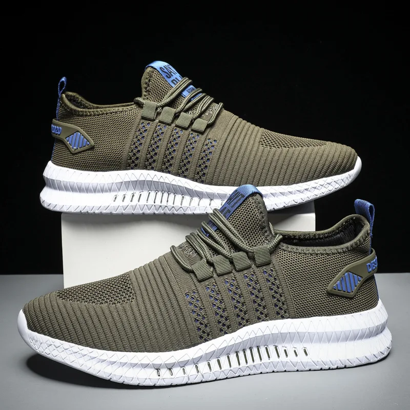 

Summer Men Mesh Breathable Sneakers Casual Flat Sports Shoes Running Shoes Plus Size Zapatillas Hombre