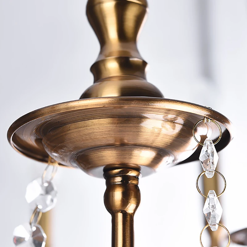 

Vintage Luxury LED Chandeliers Iron Crystal Ceiling Chandelier Lighting Living Room Kitchen Bedroom Loft Light Fixture Art Decor