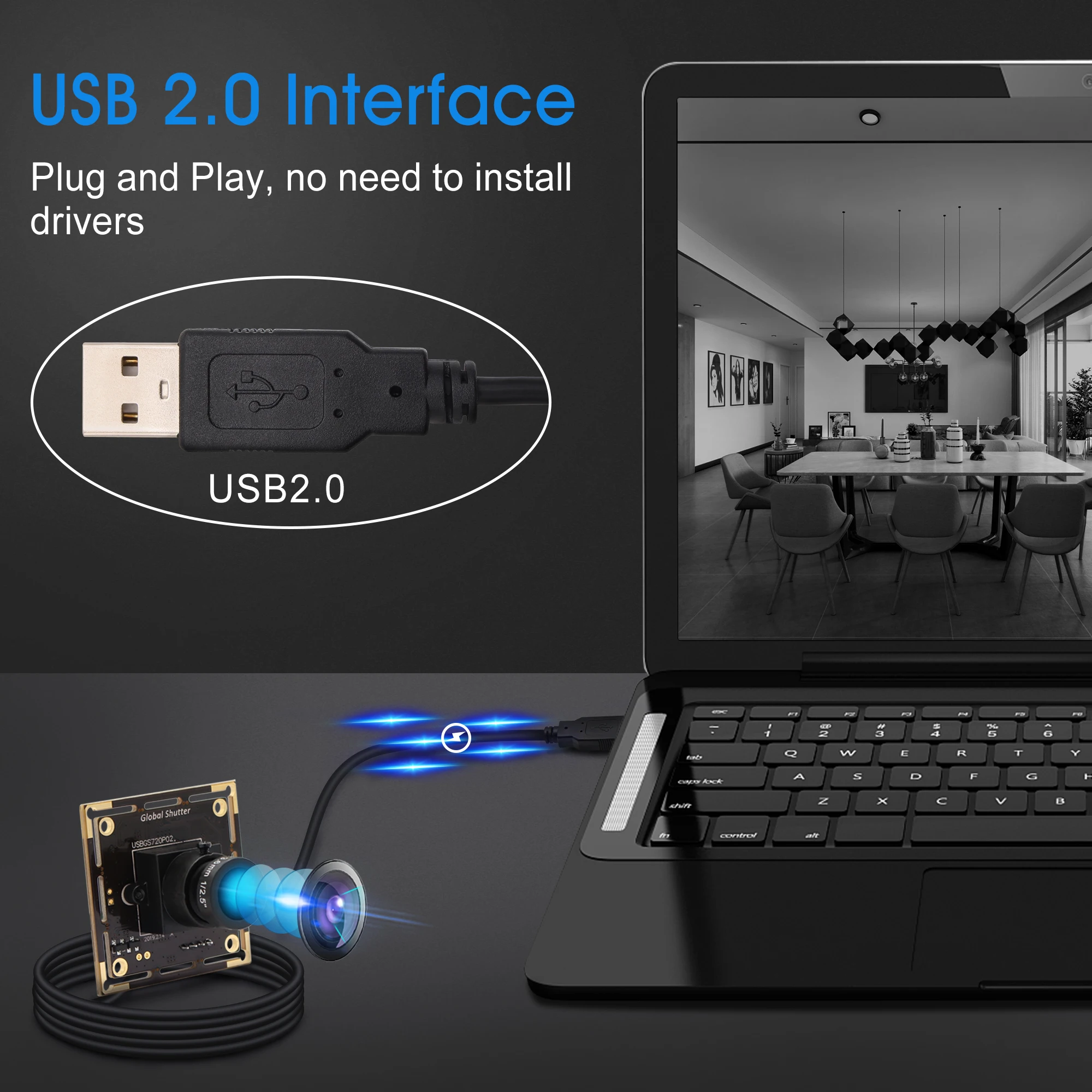 Высокоскоростной модуль камеры 60fps 1280*720 глобальная USB веб камера с затвором aptin