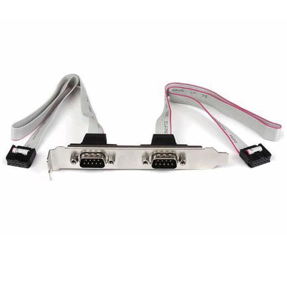 

2 Port 16in DB9 Serial Port Bracket to 10 Pin Header