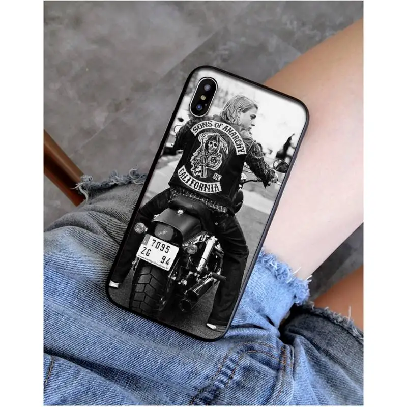 FHNBLJ American TV Sons of Anarchy Black TPU Soft Phone Case Cover for iPhone 11 pro XS MAX 8 7 6 6S Plus X 5 5S SE XR SE2020