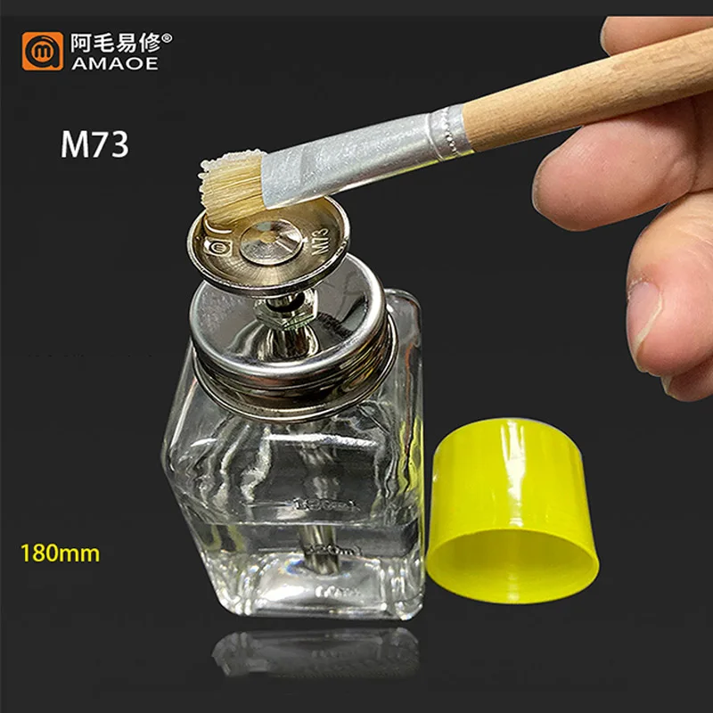 180ML Glass Alcohol Bottle Washboard Water Bottle Anti-static Metal Core Cleaning Tool for Mobile Phone Repair