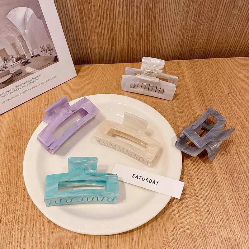 Заколка краб для волос AccMax из ацетата Ins зажимы большого размера пастельные