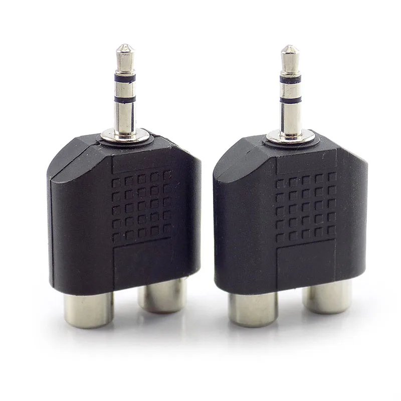 

1Pc Y Splitter Connector 3.5mm Male Plug to 2 RCA Female AUX Audio Adapter for Earphone Stereo Headphone Computer Speaker U27