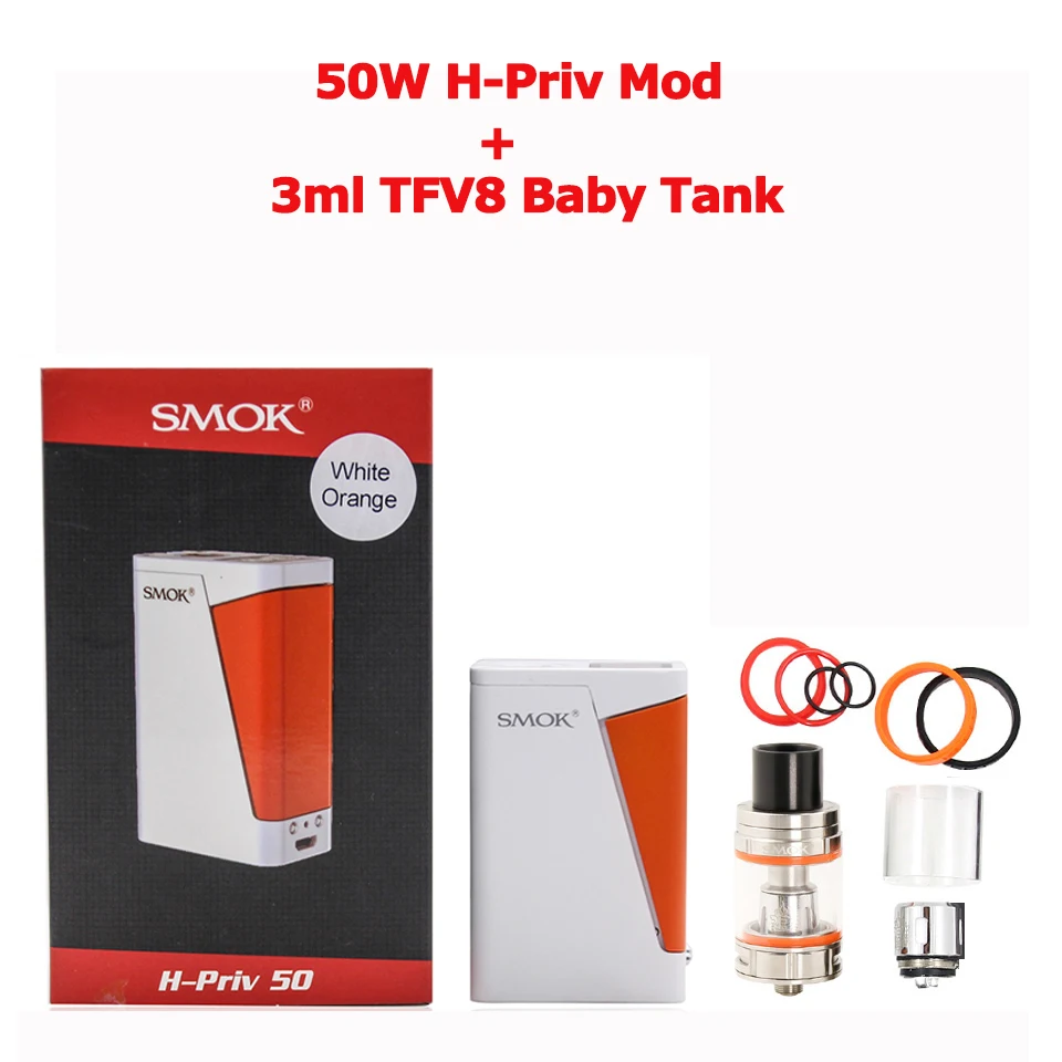 SMOK H-PRIV 50 Вт TC VW Vape мод OLED экран TFV8 детский бак M2 Q2 катушка 510 атомайзер Vape комплект электронная сигарета мод Va