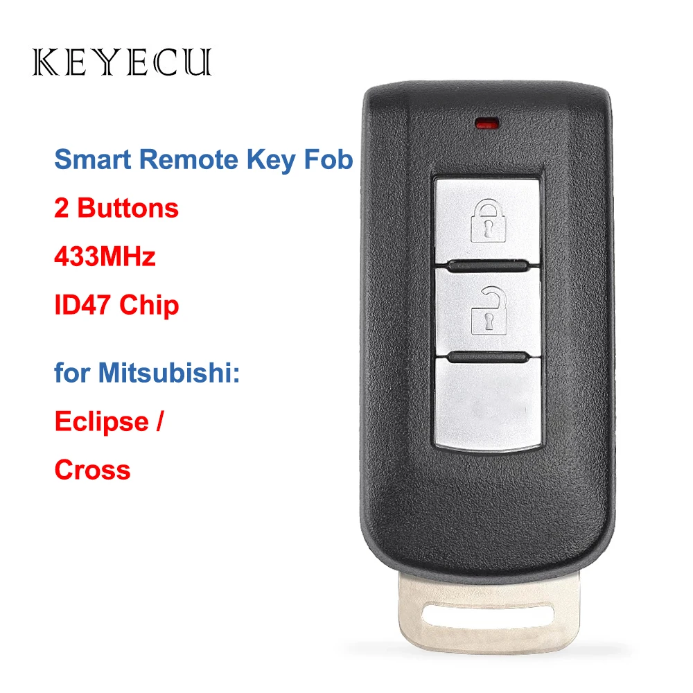 

Keyecu умный дистанционный ключ-брелок от машины 2 кнопки 433 МГц NCF2951X / HITAG 3 / 47 чип для Mitsubishi Eclipse Cross 2017 2018 2019 2020