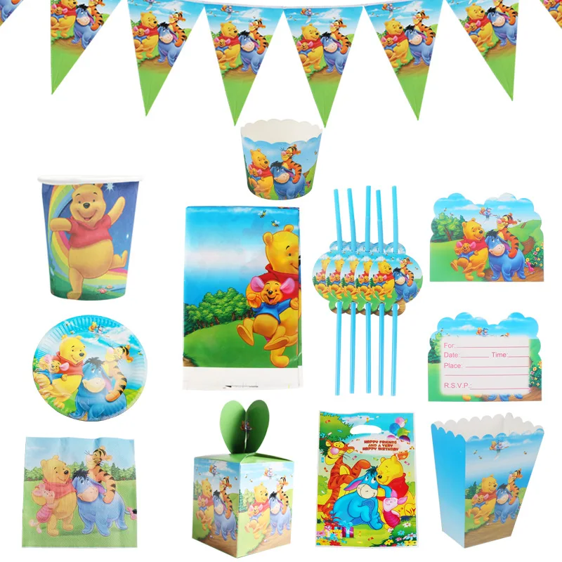 С Винни пухом для PoohKids на день рождения мультяшную тему вечерние одноразовая