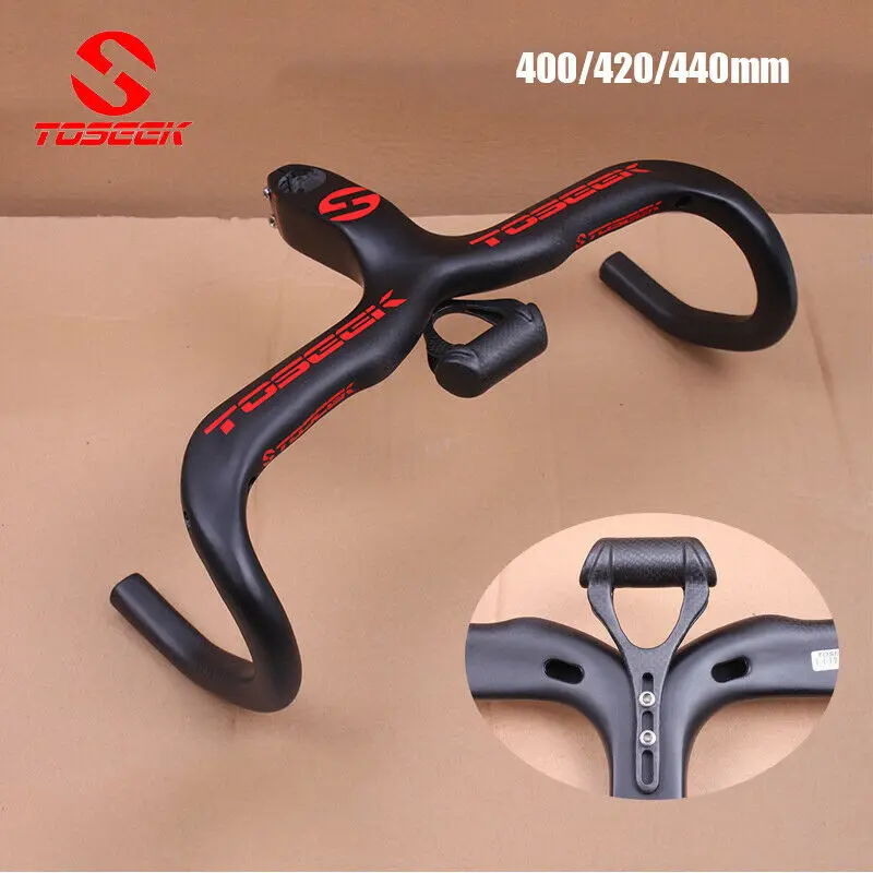 TOSEEK руль из углеродного волокна 3K интегрированный Rise Bars для шоссейного