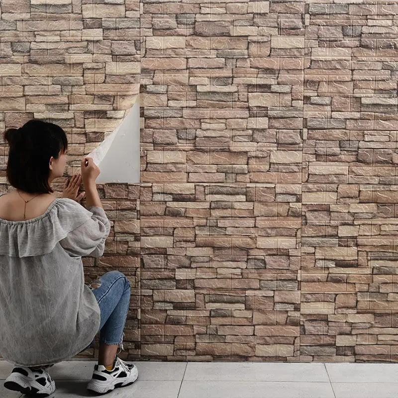 70 × 77 см реального 3D кирпичной стены стикеры домашний Декор DIY самоклеящиеся