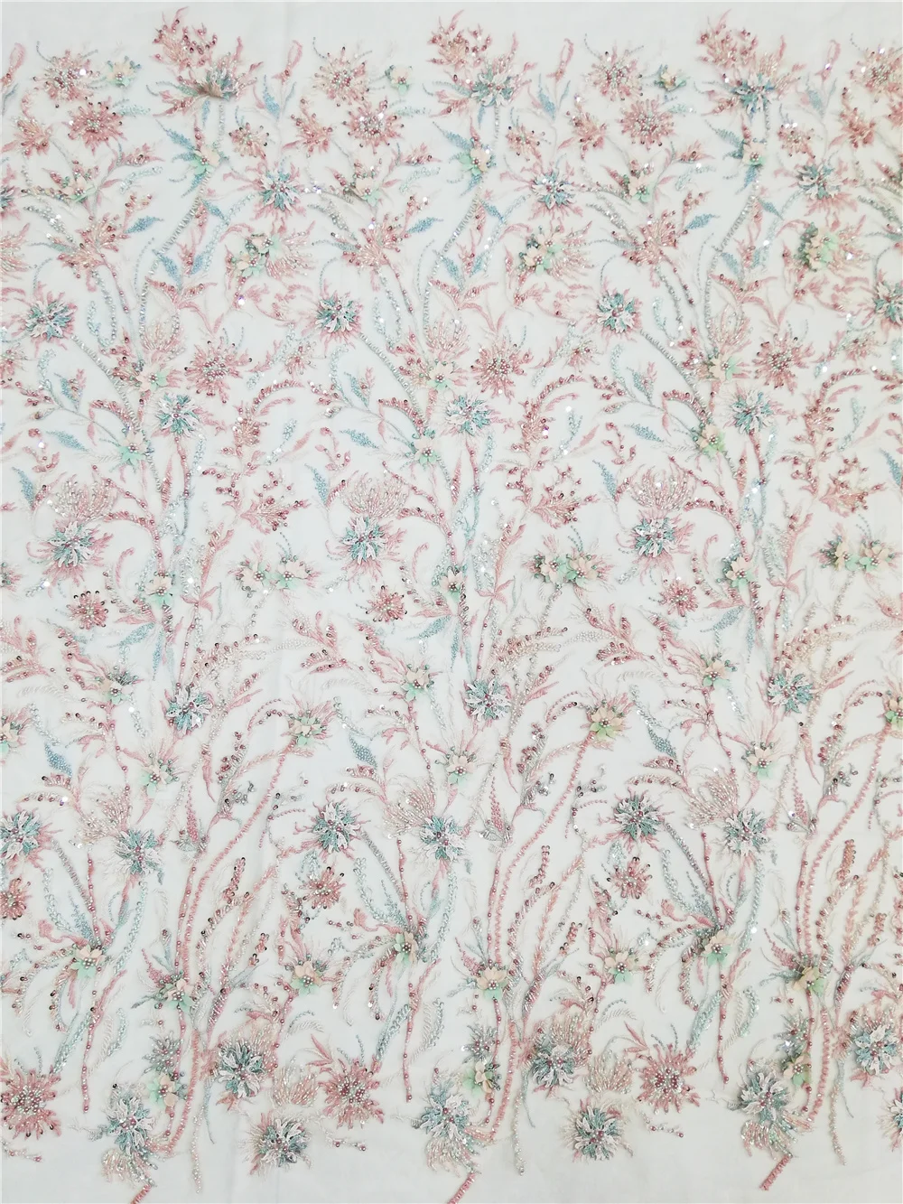 

Latest 2021 Tulle Lace Fabric High Quality African Embroidery Swiss French Guipure Sequins Wedding Party Dress Beaded 5yards