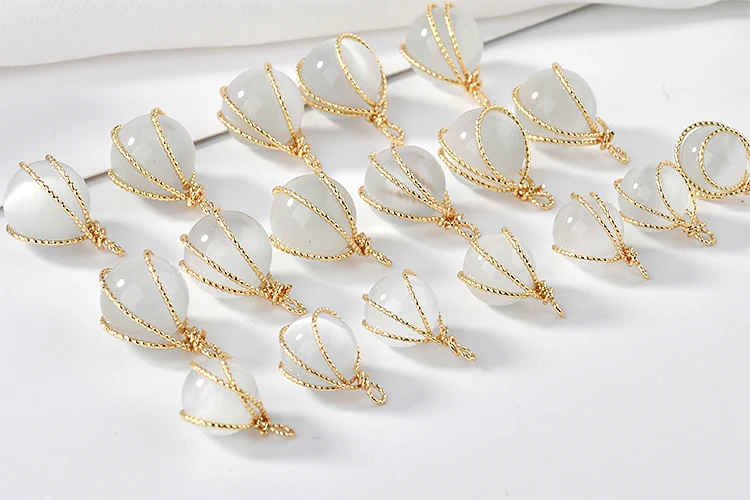 Опал обмотка подвеска медное покрытие 18 К Золотые DIY серьги ожерелье ювелирные