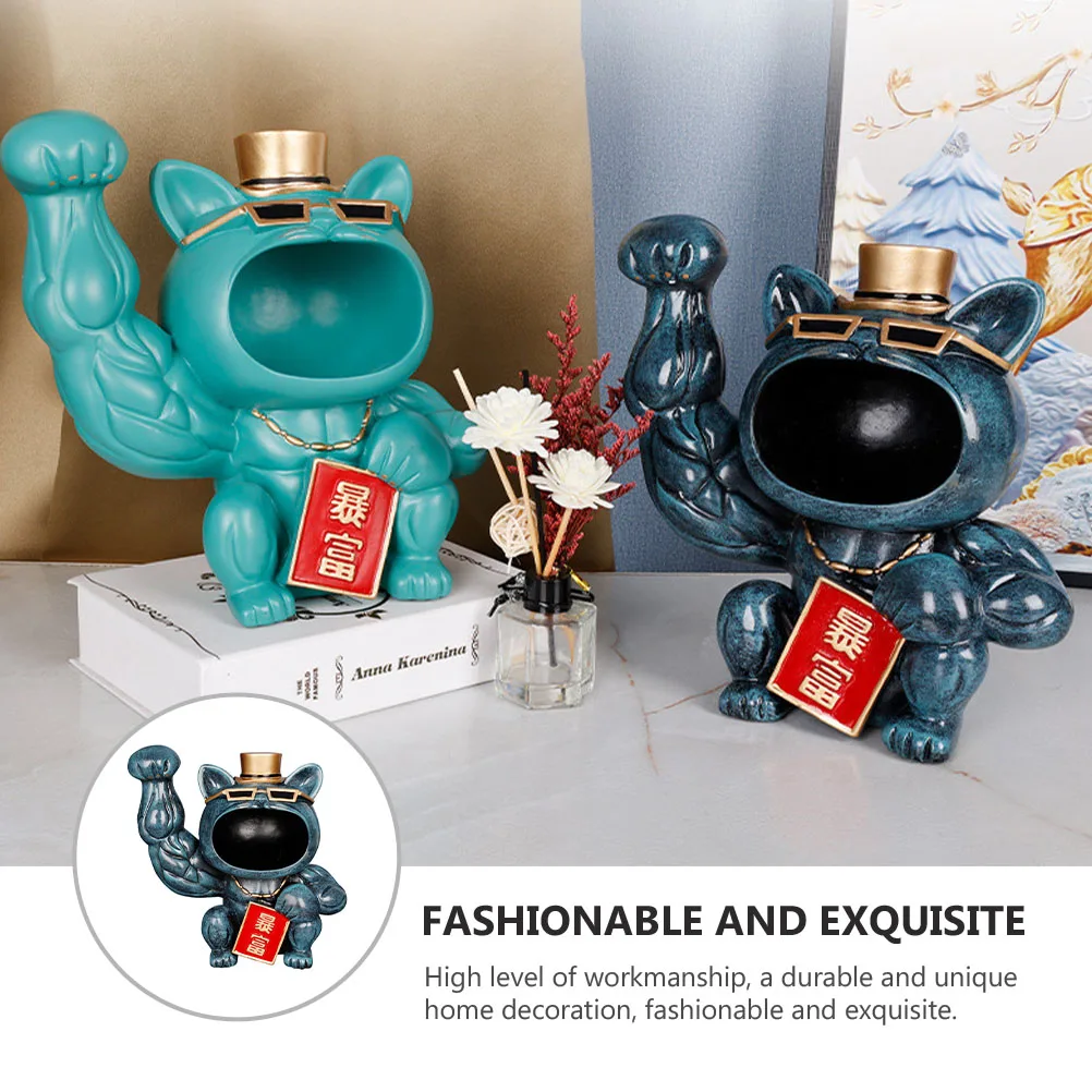 

1Pc Fortune Cat Model Fortune Cat Statue Housewarming Adornment Decorative Cat Model for Home Office Shop Room Decor