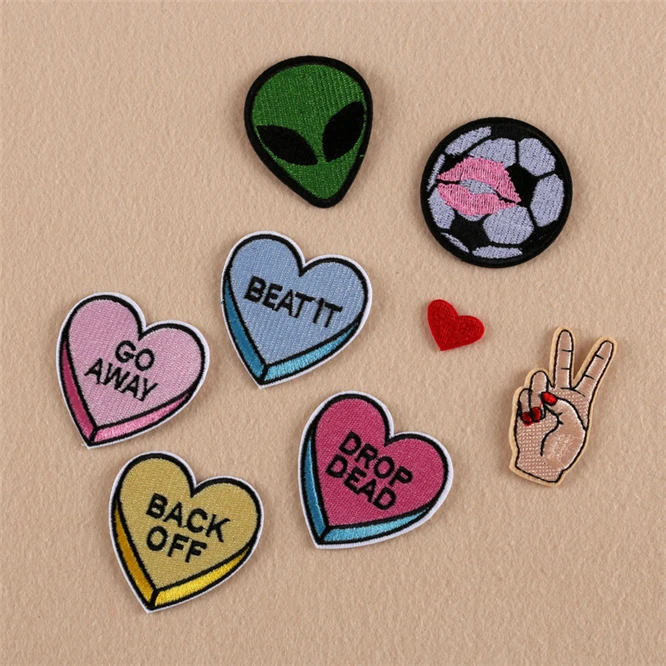 

10pcs Creative Alien Cartoon Embroidered Patch Cloth Patches for Clothing Backpack Shoulder Emblem Bag Hat
