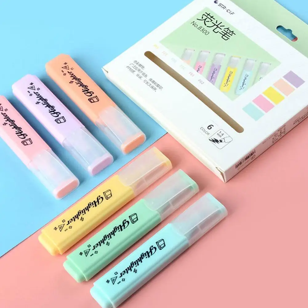 

6 шт./кор. на водной основе маркер для белой доски Цвет маркер флуоресцентных ручек с мягким наконечником для DIY Фото Альбом для рисования Кра...