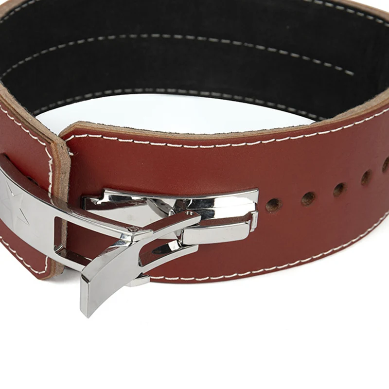 Пояс для фитнеса кожаный пояс тяжелой атлетики тренировок пряжка-рычаг | Спорт и