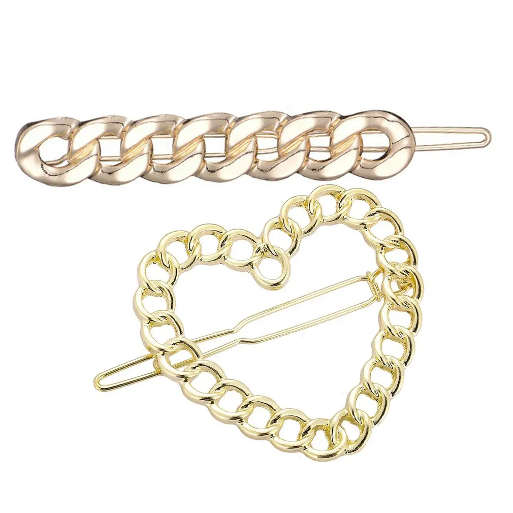 

Korean Hollow Circle Geometric Metal Hair Pin Simple Style Metal Pearl Geometry Combination Elegant Barrette Pearls Hair Clip