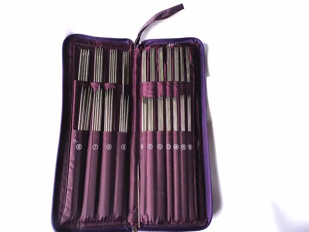 Ring Circular Needles Crochet Hooks Stainless Straight Weave Stitches Knitting Craft Case Double Head Needle | Дом и сад