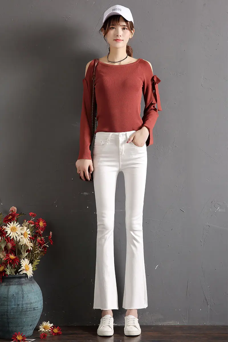 

Women's wear micro lapped pants women's jeans nine point new picture four color 25-32 ss80199p45