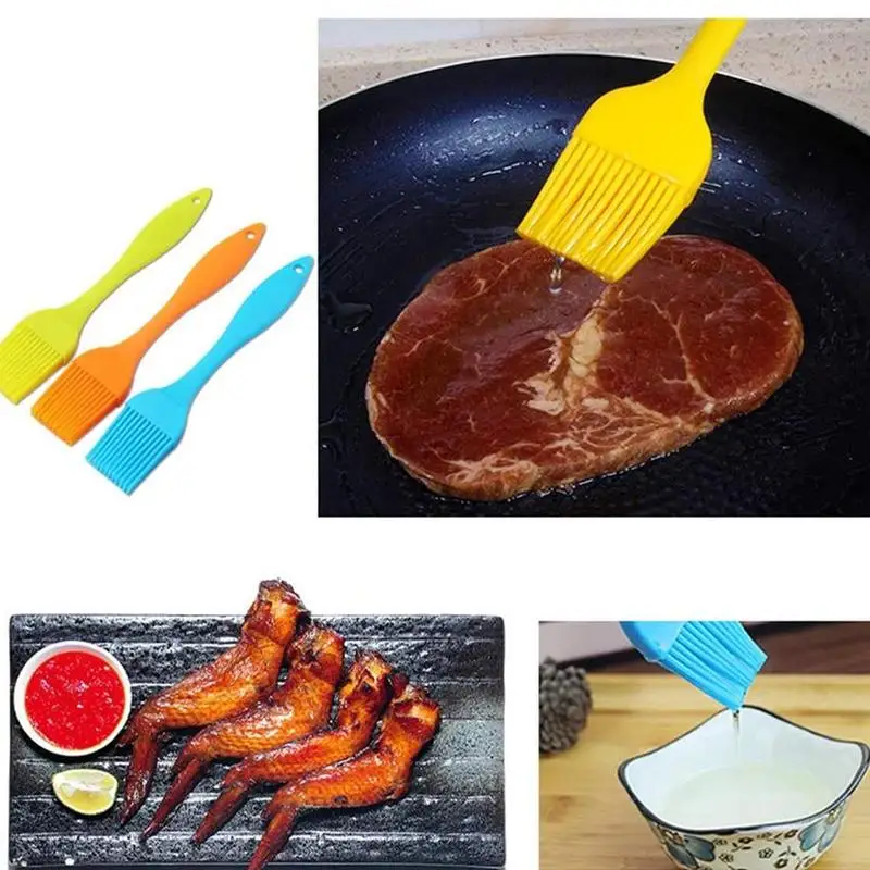 

Silicone Basting Brush High Heat Resistant Liquid Oil Accessories color Safety Bbq Utensil Honey Cooking Brush random Kitch I1N5