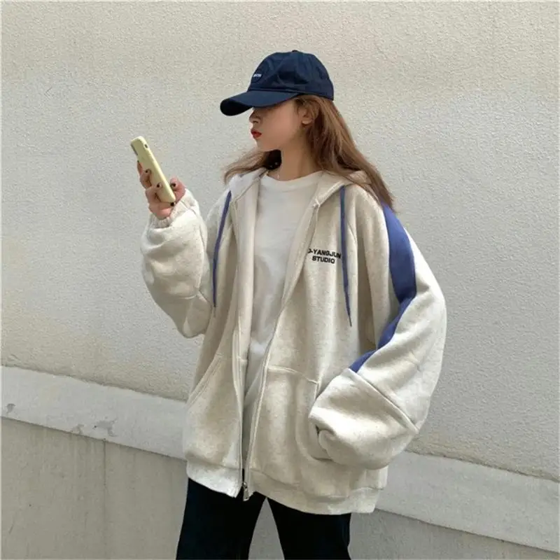 

Retro Y2K striped letter loose sweatshirt