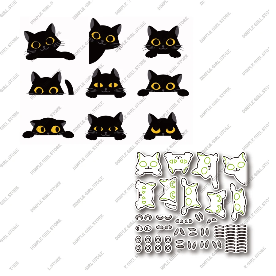 

2021 new metal cutting die cutting die, die cutting die, animal cat, decoration, scrapbook, paper craft knife die die die