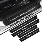 4 шт., наклейки на порог двери автомобиля из углеродного волокна для PASSAT B5 B6 B7 B8, вариант 2021 2020 2019 2018-1997, аксессуары