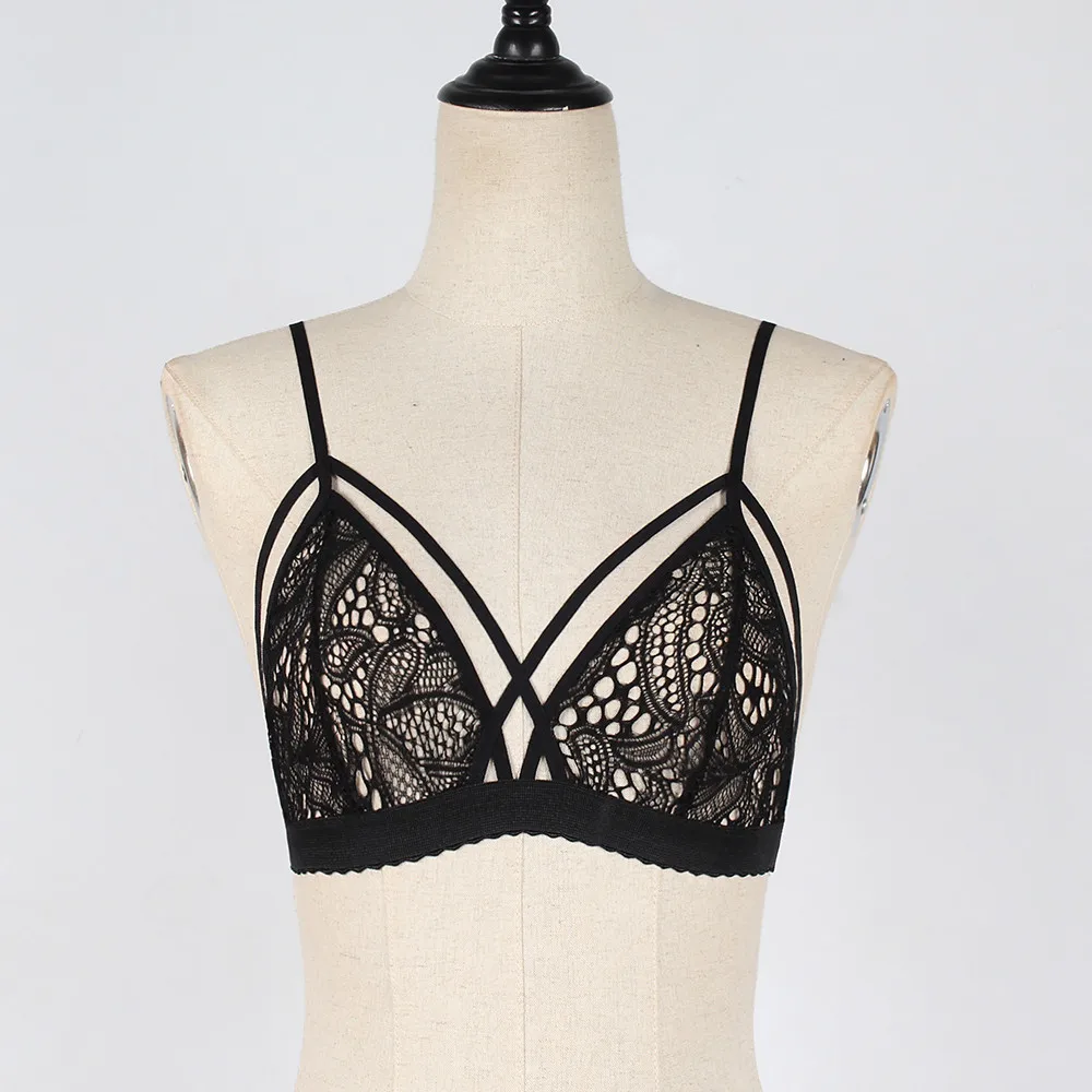 

New Arrival Solid Lingerie Bandage Backless Women Sexy Lace Bandage Bralette Bustier Crop Top Bra