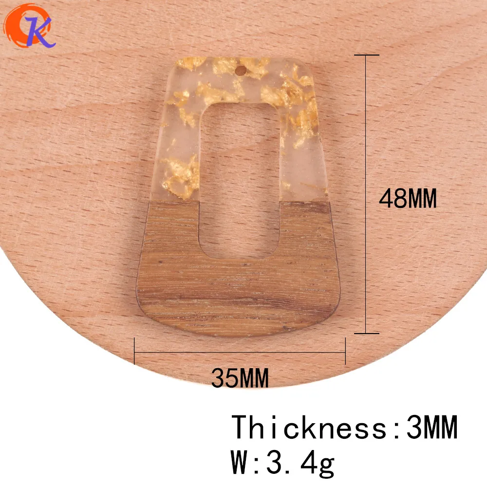 

Cordial Design 20Pcs 35*48MM Jewelry Accessories/Earring Findings/Natural Wood & Resin/Glitter Powder/Hand Made/DIY Making
