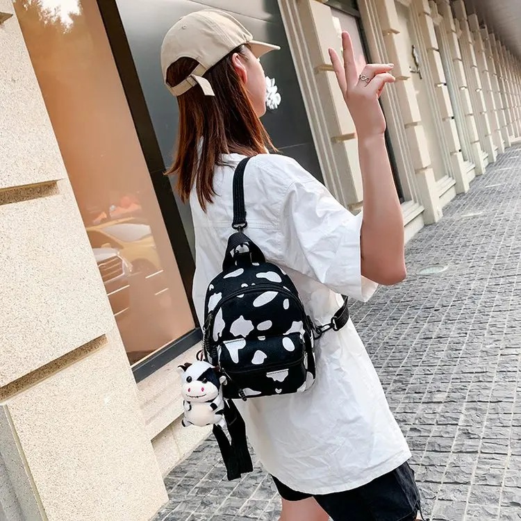 

PB3299 2020 NEW Pretty little girl Cow Canvas Mini Backpack
