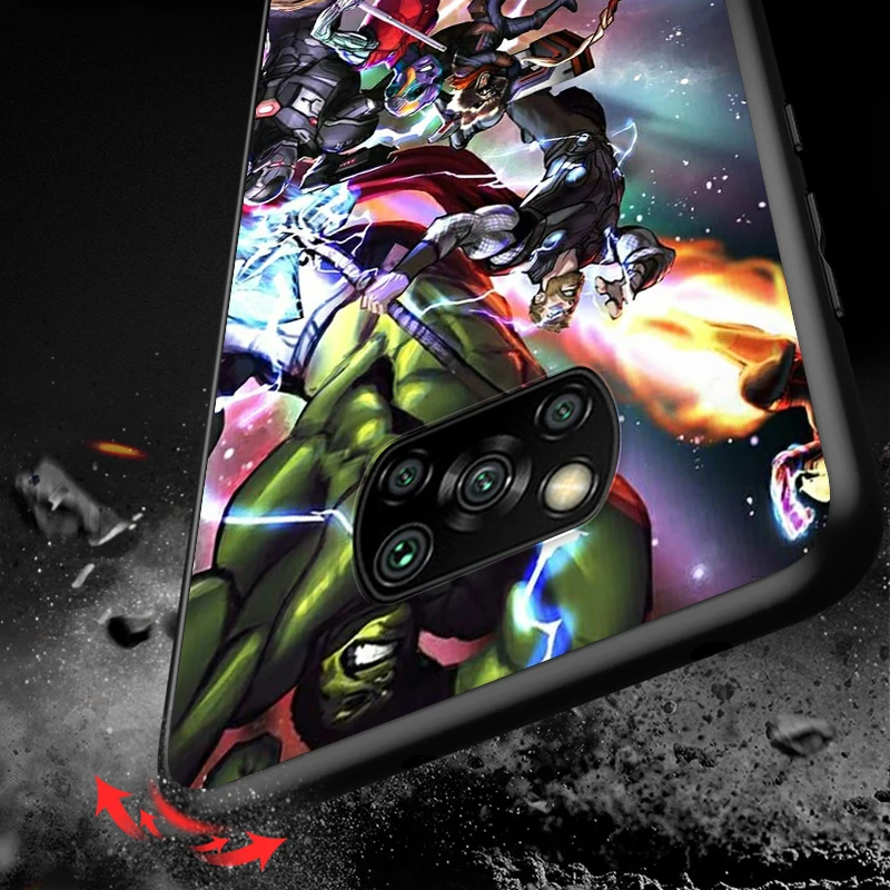

Marvel Avengers for Xiaomi Poco X3 NFC X2 M3 M2 F2 F3 Pro C3 F1 A2 Lite Mix3 Play Silicone Soft Black Phone Case