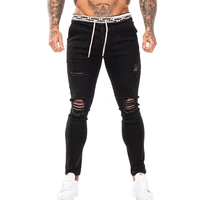 gingtto skinny jeans men slim fit ripped mens jeans big and tall stretch blue men jeans for men distressed elastic waist zm163