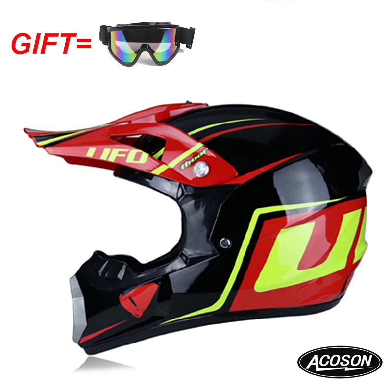 Motorcycle cross helmet for motorcycle helmet down MTB DH off road motorcycle cross racing helmet point with goggles - Цвет: 11