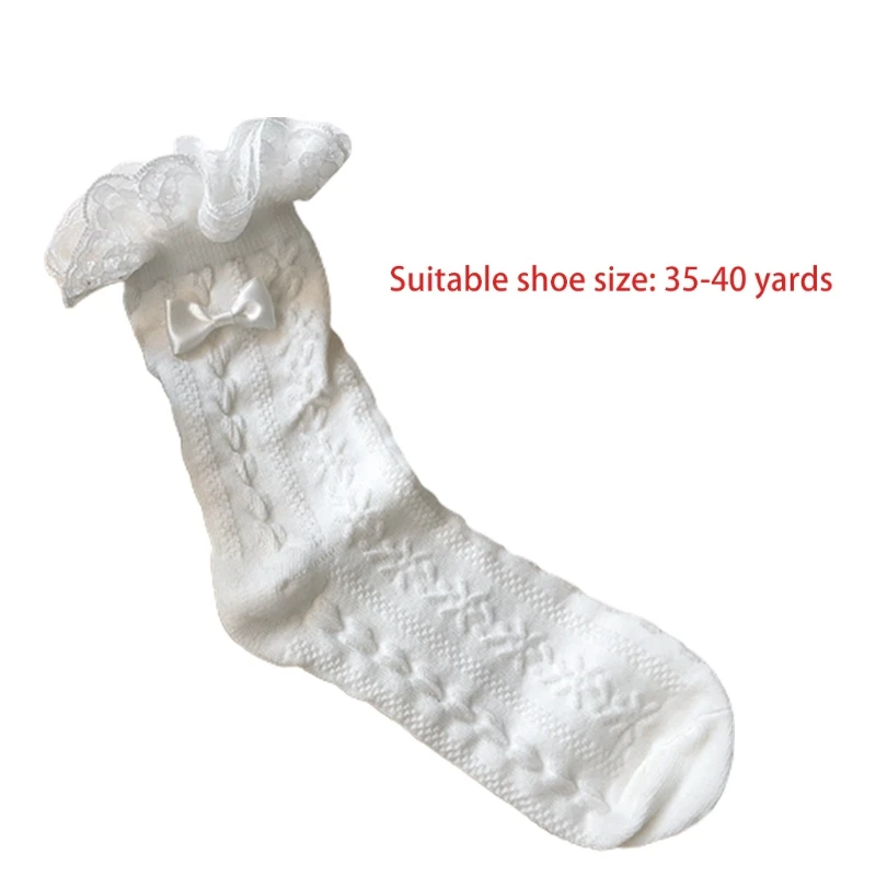 Милый галстук бабочка с оборками короткие носки для девочек аниме мультфильм