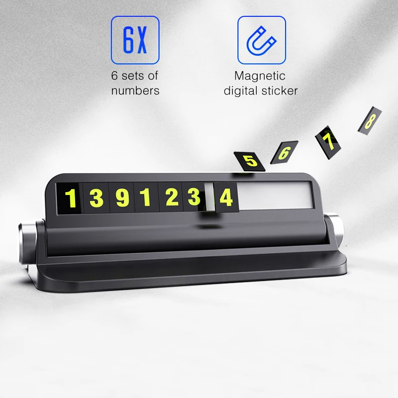 

Bracket Magnetic Car Sticker Accessories Card Insert Luminous Numbers Temporary Parking Number Plate