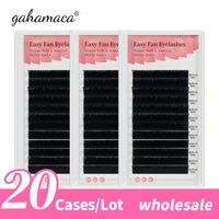 gahamaca 20cases auto fans eyelash extension soft easy fan lashes volume lash extension premium natural individual lashes