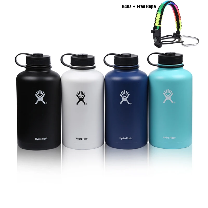 Гидро фляга бутылка для воды с Плетеный соломенный канат компас 60 унций