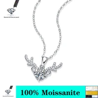 1 carat d color moissanite diamond pendant necklace 925 sterling silver high carbon simulated diamond engagement necklace