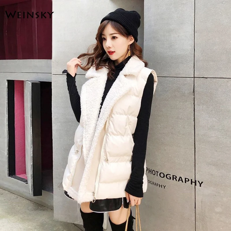 

New Women Autumn And Winter Vest Filling Cotton Solid Color Sleeveless Jacket