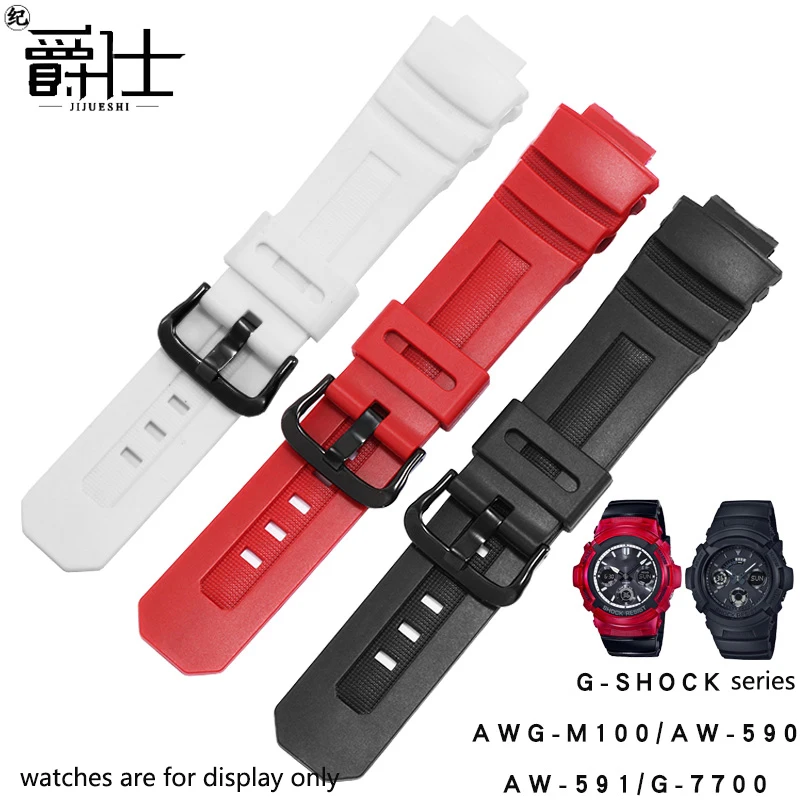 Водонепроницаемый силиконовый ремешок для часов выпуклый интерфейс Черный