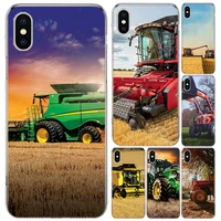 farm vehicle tractor silicone case coque for iphone 12 11 13 pro max x xs max xr 7 8 6 6s plus soft phone shell cover house