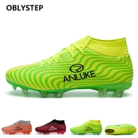 oblystep hot selling football shoes mens sports non slip football shoes youth training boots high socks sports football shoes