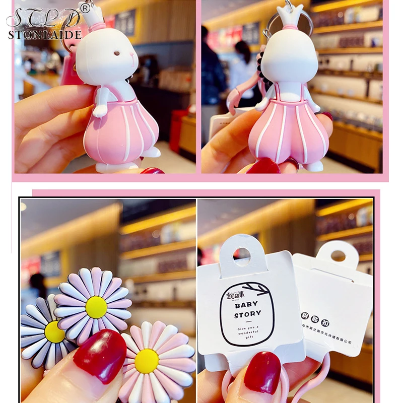 Персонализированный брелок для ключей с изображением песчаного кролика женщин