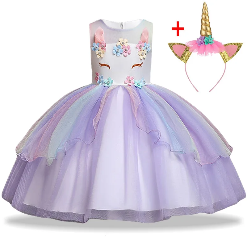 единорог платье для девочкикружевной нарядное принцессы девочкиновогодний