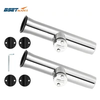 2pcs rail mount stainless steel 316 fishing rod rack holder pole bracket support with clamp on 19 to 32mm marine boat hardware