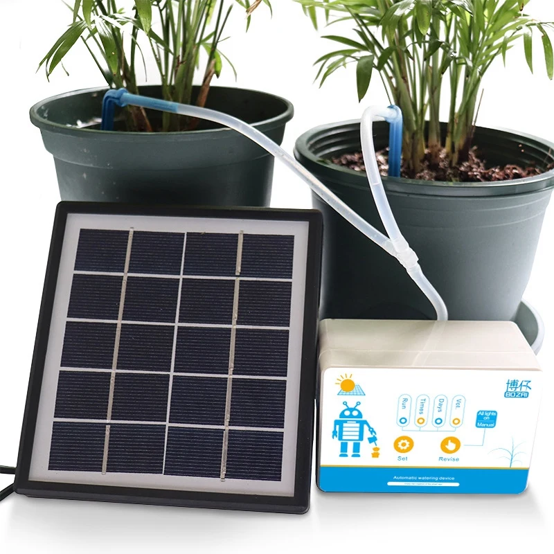 Solar Energy Charging Intelligent Garden Automatic Watering Device Potted Plant Drip Irrigation Water Pump Timer System|Садовые