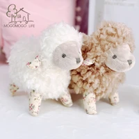 luxury fluffy lamb stuffed animal plush toys lovely sofa pillow cushion classic standfing curled fur sheep nursey doll